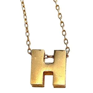 AVON Vintage H Initial Letter Necklace Gold